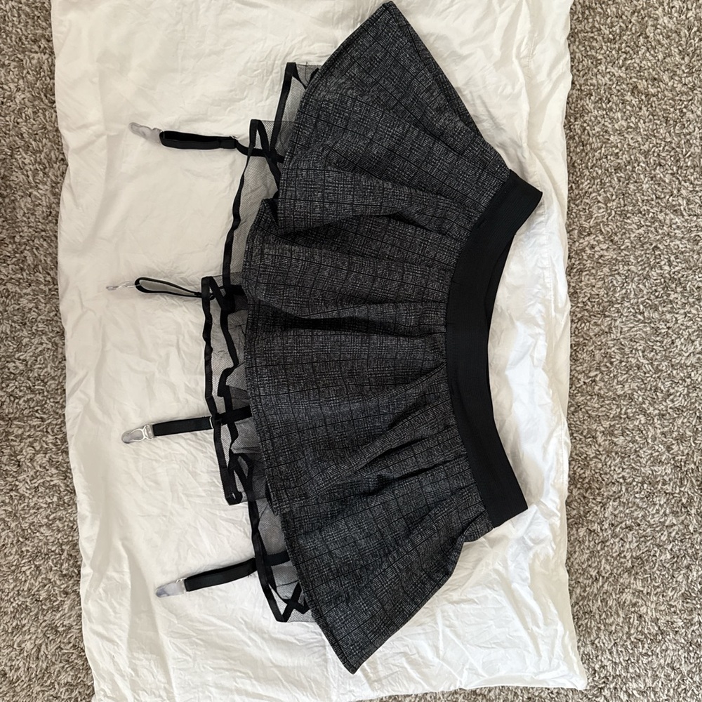 Gray Pleated Mini Bubble Skirt for Casual Wear